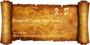 Komlóssy Dorina névjegykártya