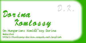 dorina komlossy business card